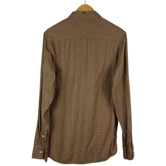 55DSL Diesel Men's Mustard Plaid Button Up Long Sleeve Shirt US L - Picture 2 of 8